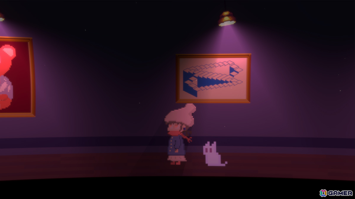 ドット絵まちがいさがしADV「ループする美術館」のSteamページが公開――人語を話す“ねこ”と交流しながら不思議な美術館の謎を解こうの画像6