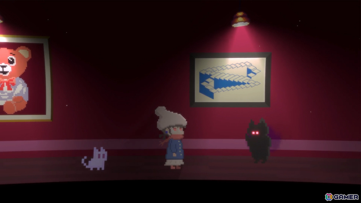 ドット絵まちがいさがしADV「ループする美術館」のSteamページが公開――人語を話す“ねこ”と交流しながら不思議な美術館の謎を解こうの画像8