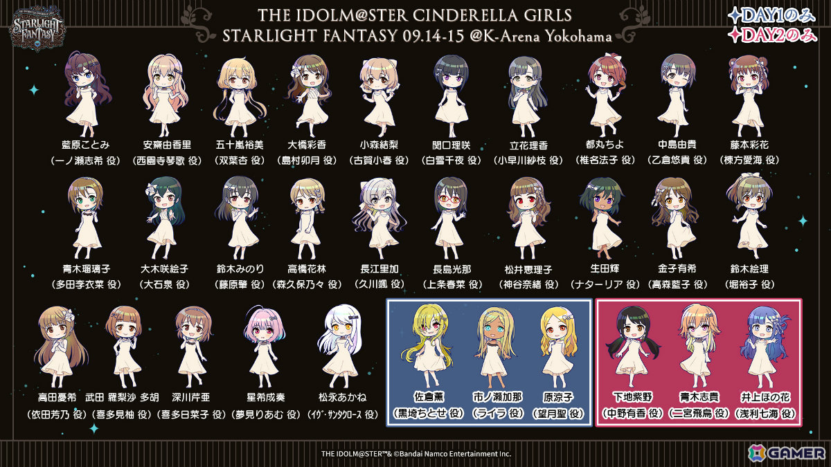 「デレマス」の単独ライブ「THE IDOLM@STER CINDERELLA GIRLS STARLIGHT FANTASY」が9月14日・15日にKアリーナ横浜で実施！の画像