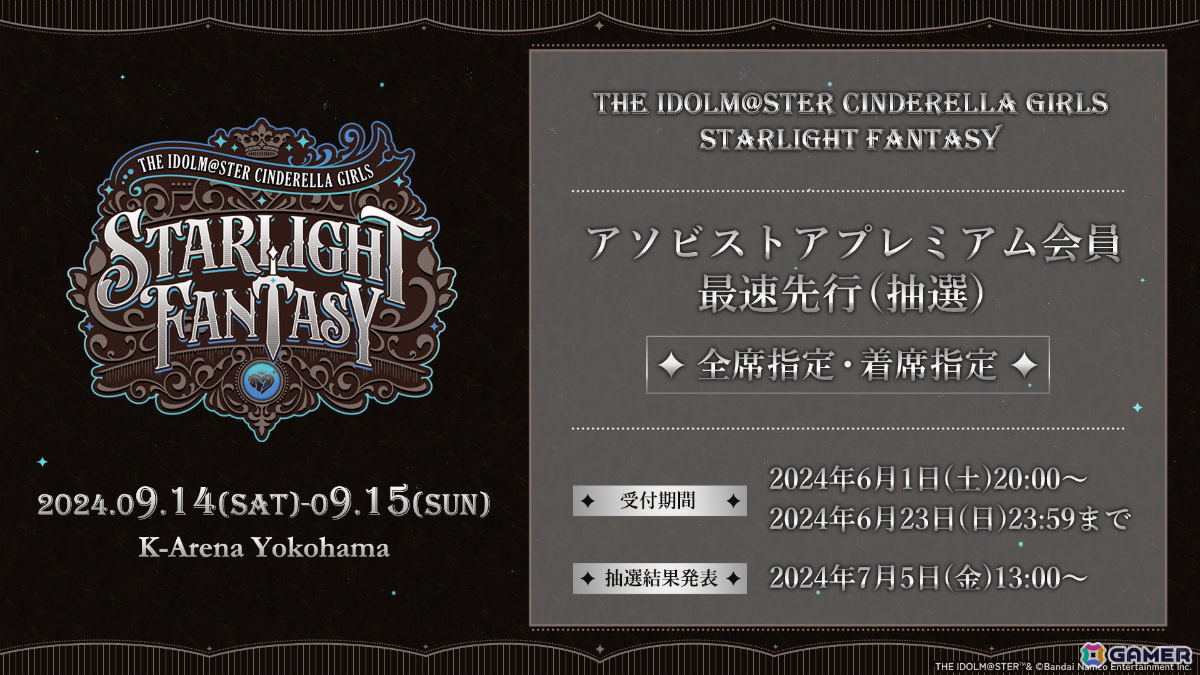 「デレマス」の単独ライブ「THE IDOLM@STER CINDERELLA GIRLS STARLIGHT FANTASY」が9月14日・15日にKアリーナ横浜で実施！の画像