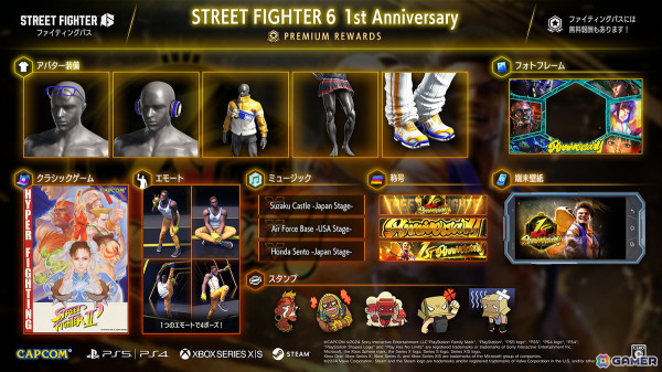 「スト6」にて「1st Anniversary」ファイティングパスが配信中!初のゲーム内SHOPセールなど1周年記念イベントも盛りだくさんの画像