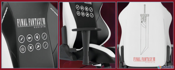 DXRacerより「FFVII リバース」との限定コラボゲーミングチェアが発売！パーティーメンバーのジョブアイコンがプリントの画像3