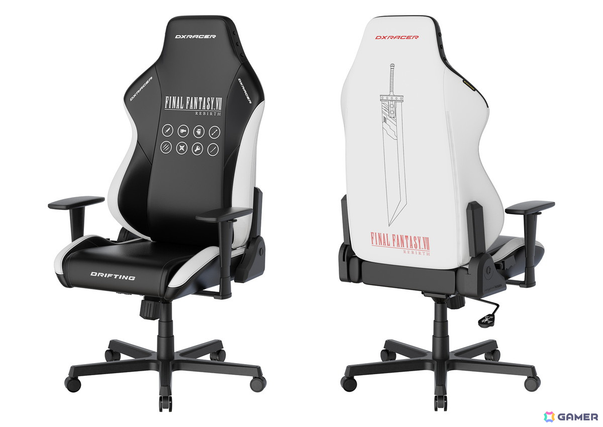 DXRacerより「FFVII リバース」との限定コラボゲーミングチェアが発売！パーティーメンバーのジョブアイコンがプリントの画像