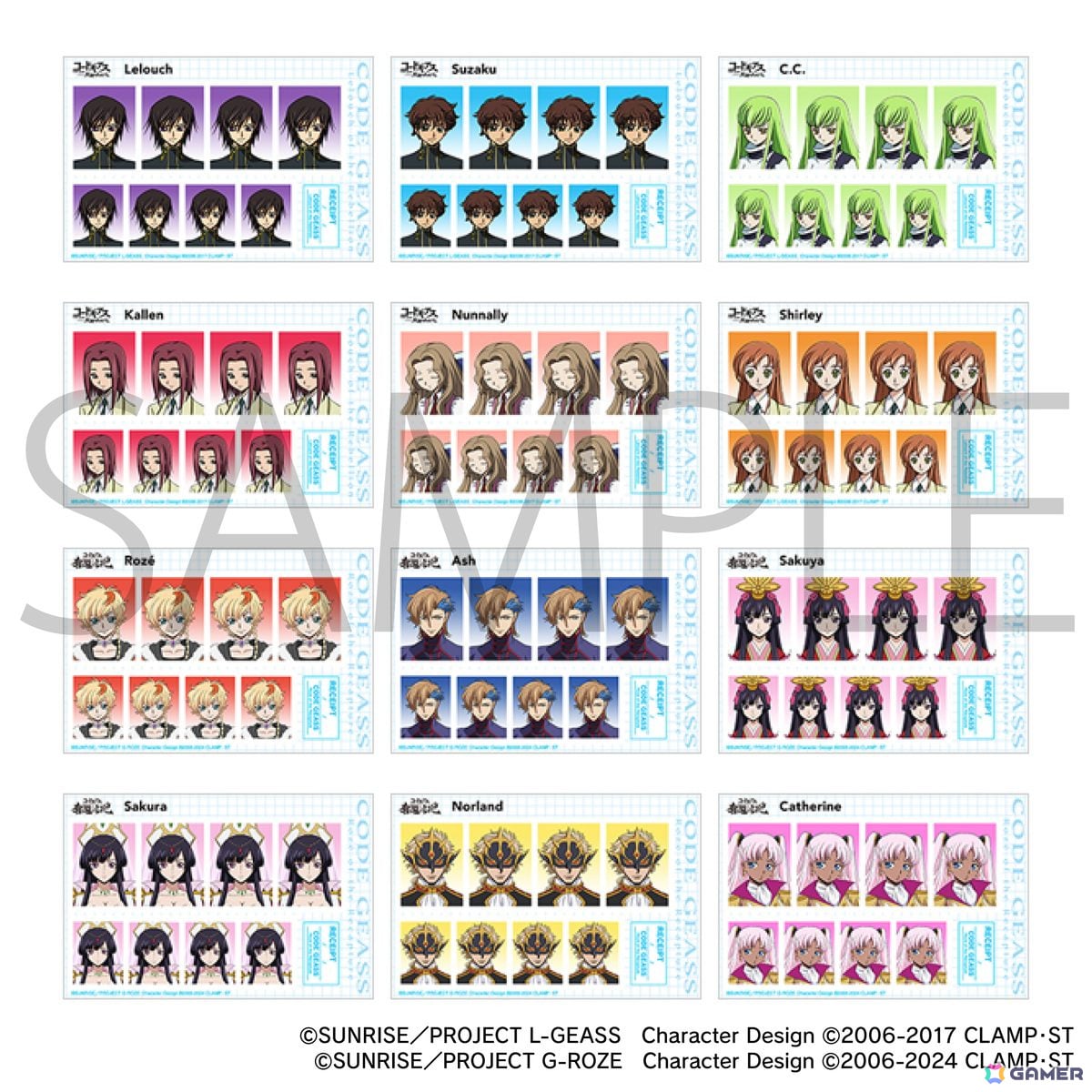 「コードギアス 奪還のロゼ」「コードギアス 反逆のルルーシュ」の描き下ろしイラストを使用したグッズが登場!の画像