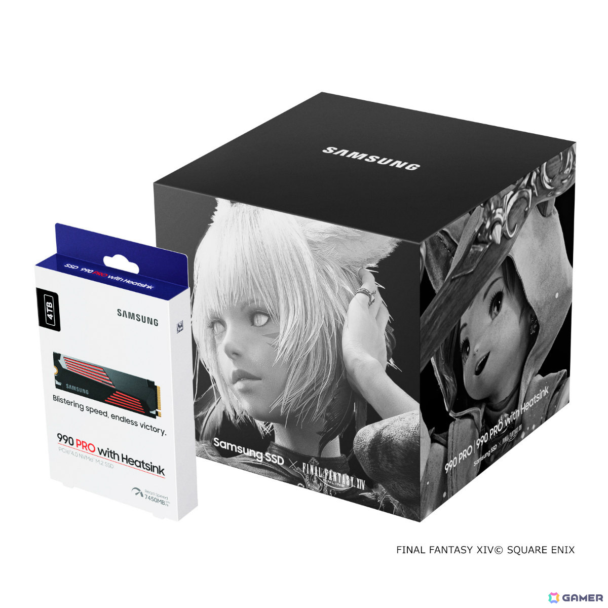「FFXIV: 黄金のレガシー」コラボ収納ボックスが付いたSamsungのSSD「990 PRO ヒートシンクモデル」「990 PRO」が発売！の画像1