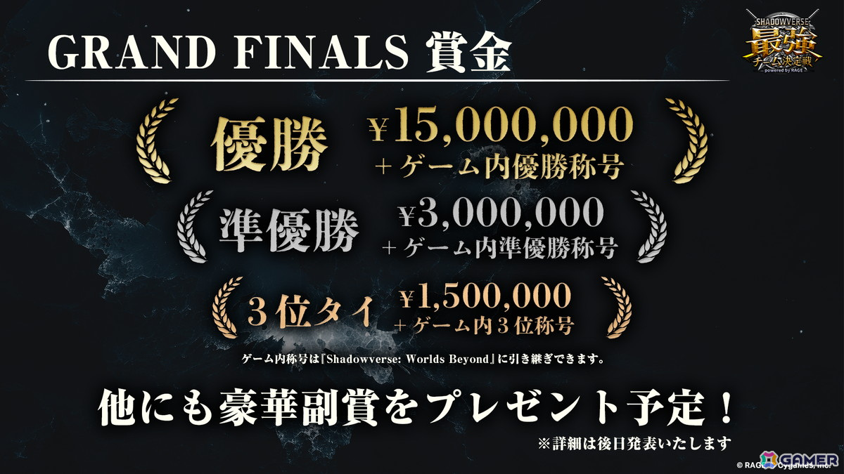 優勝賞金1,500万円!3人1組のチームで争われる「Shadowverse」の新大会「RAGE Shadowverse 最強チーム決定戦」が7月20日に開幕の画像