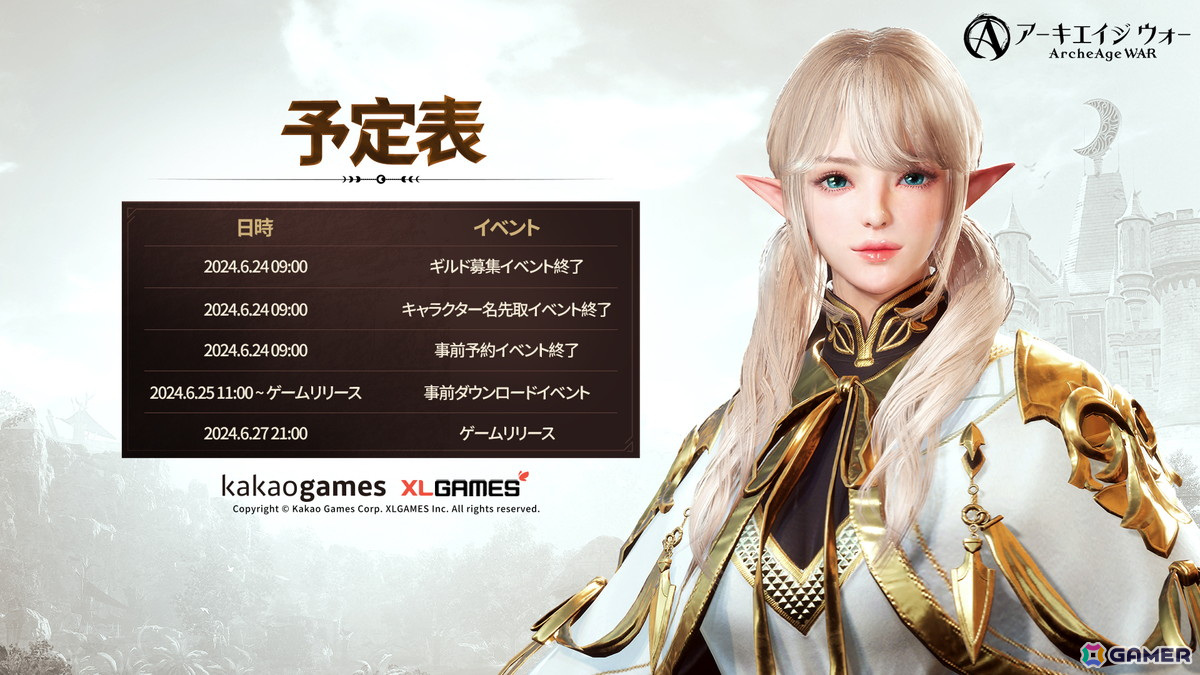 MMORPG「アーキエイジ ウォー」の配信日は6月27日に！キャラクター名先取りイベントなどリリースまでのスケジュールが公開の画像