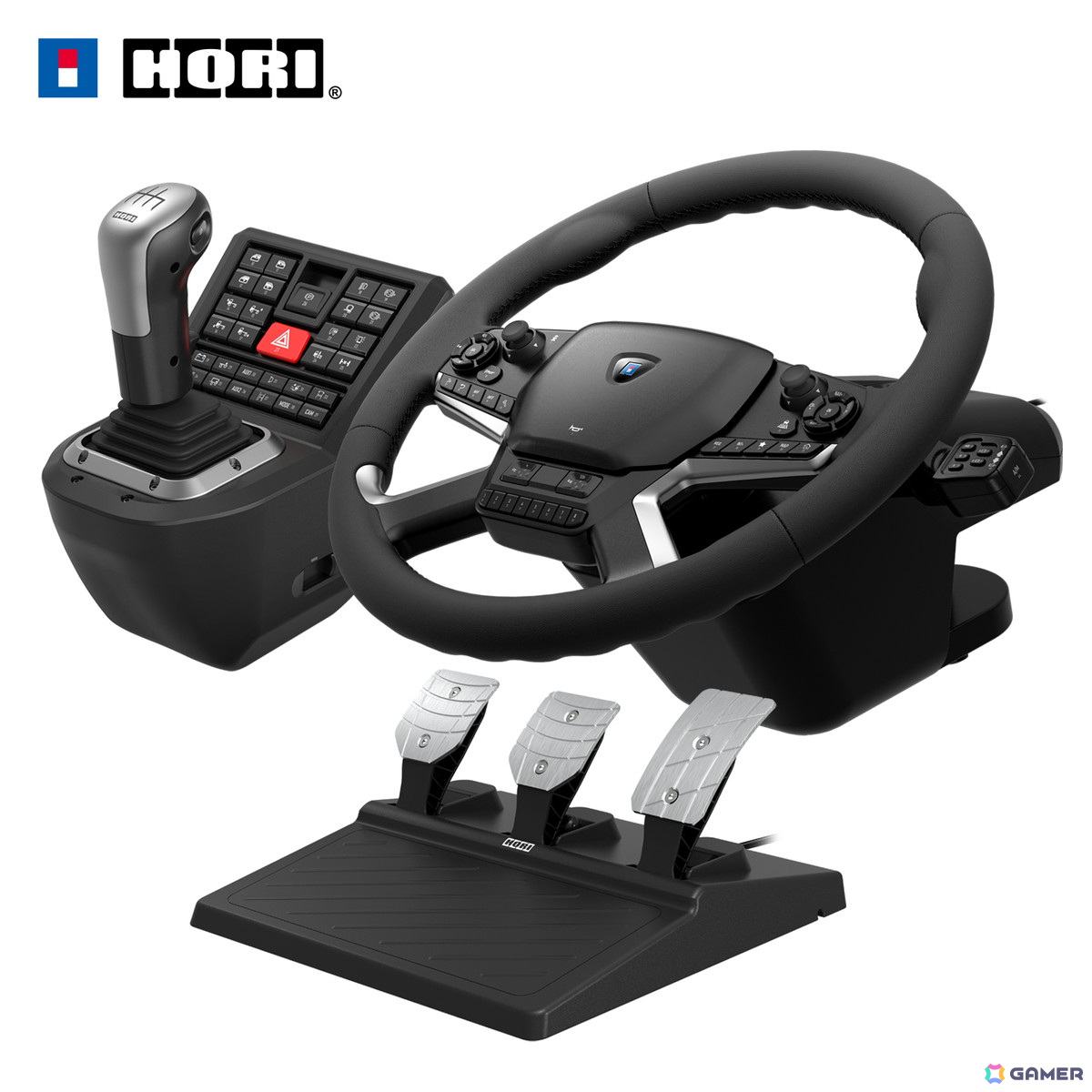 トラックシミュレーター専用設計のステアリングコントローラーセット「HORI Force Feedback Truck Control System for Windows PC」が7月に発売！の画像1