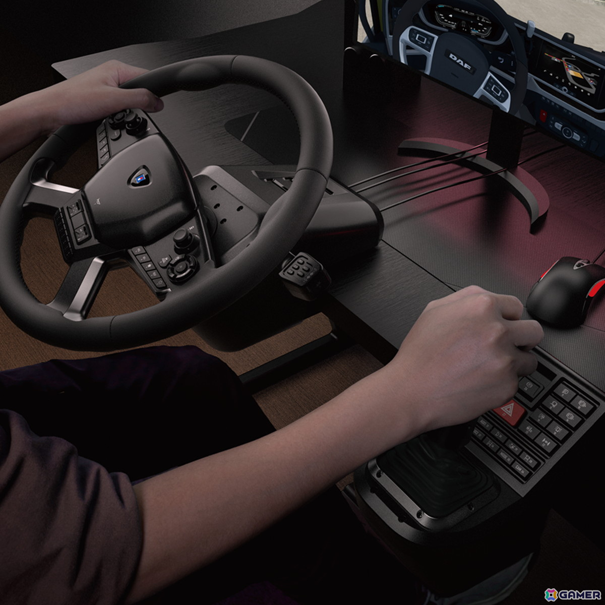 トラックシミュレーター専用設計のステアリングコントローラーセット「HORI Force Feedback Truck Control System for Windows PC」が7月に発売！の画像3