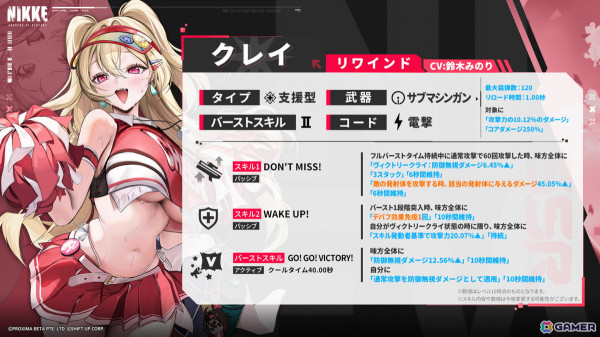 「勝利の女神：NIKKE」夢追うチアリーダー・クレイ（CV：鈴木みのり）が登場！仲間のため孤軍奮闘する姿を描くイベント「CLAY, MORE!」もの画像4