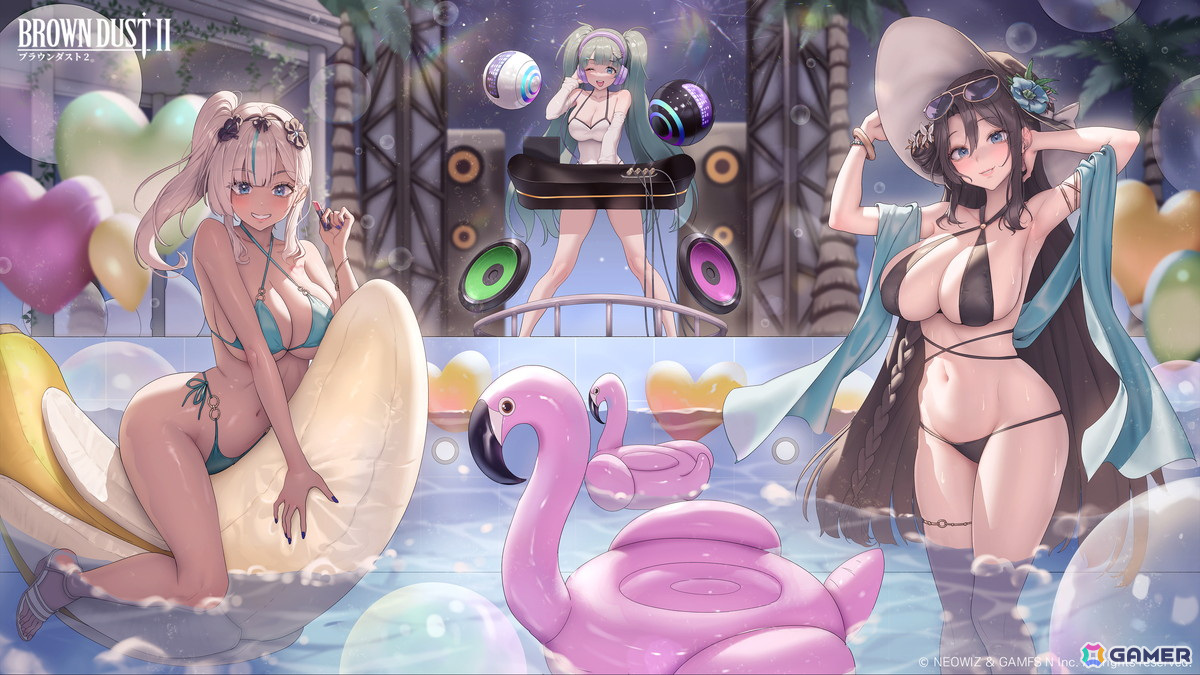 「ブラウンダスト2」は1周年!水着姿の「ユルいライフガード ネブリス」や「DJ ベナカ」が登場するシーズンイベント「ポスト:サマーナイト」が開催の画像