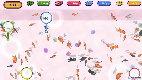 金魚すくいが楽しめるパーティーゲーム「すくって！金魚すくい」が7月4日にSwitchで配信！すくった金魚を水槽に入れて眺められる鑑賞モードもの画像3