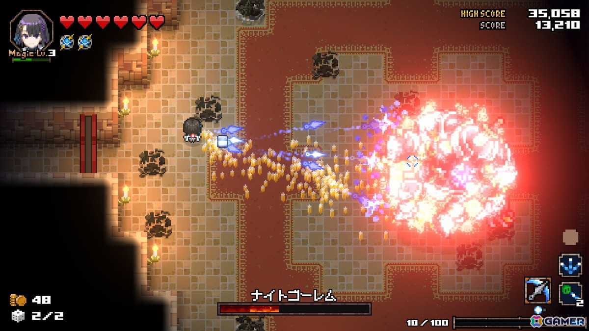 「HEAVEN SEEKER コノ残酷ナ世界ノ救イ方」レビュー：弾幕シューティングに匹敵する敵弾が飛び交うドットローグライトの画像