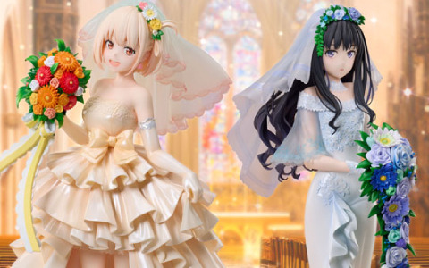 TVアニメ「リコリス・リコイル」ウェディングドレス姿の千束とたきなが1/7スケールフィギュアで登場！