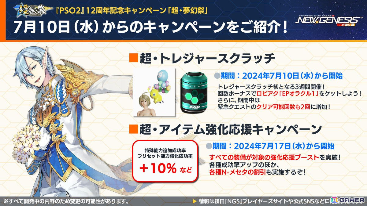 「PSO2 ニュージェネシス」2024年後半～2025年初頭のロードマップや「陰の実力者になりたくて！」「シャングリラ・フロンティア」コラボ情報が公開！の画像