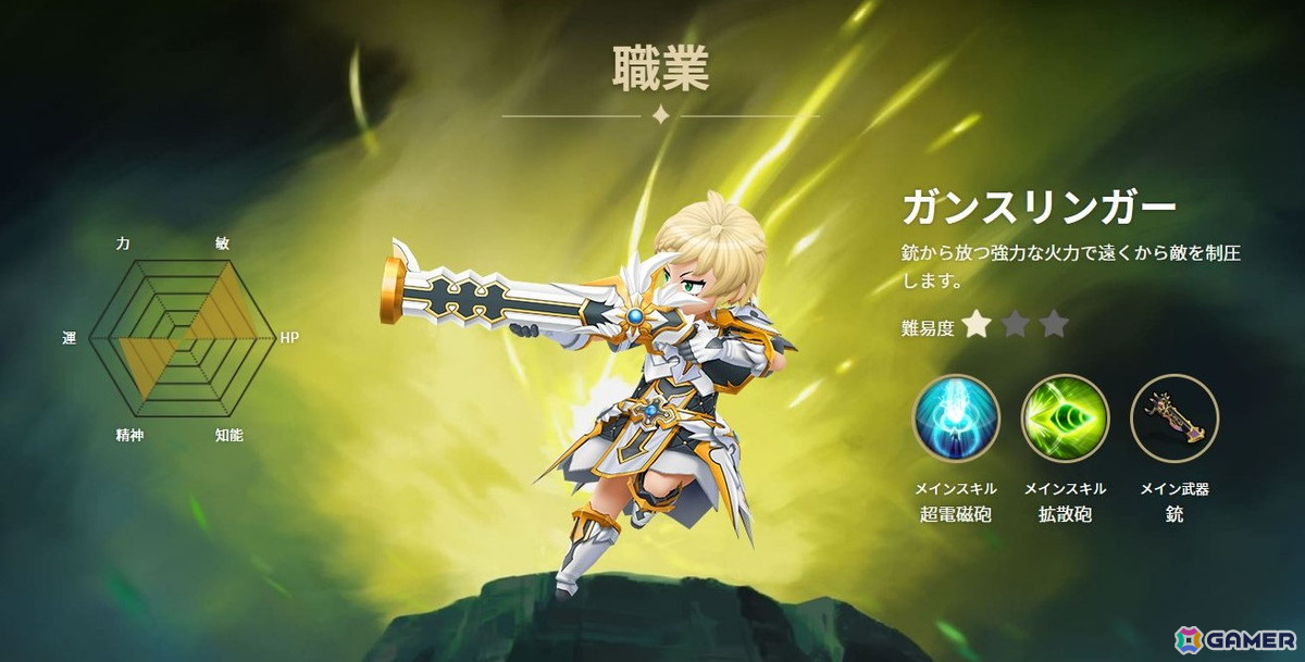 「ダークゲーマー:月光彫刻師」強力な火力で遠距離から敵を制圧できる職業「ガンスリンガー」が実装!初の職業変更も実施の画像