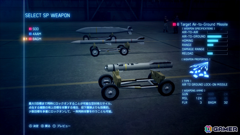 特殊兵装「8AGM」を装備