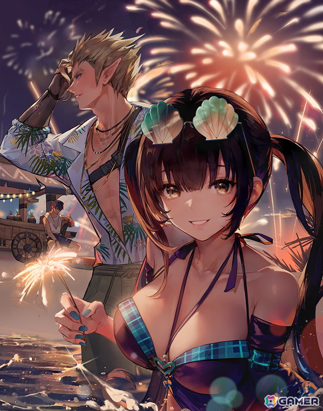 「グランサガ」でシーズナルイベント「星降るビーチフェスティバル」が開催！エリオ古代GW「ヘファイストス」や2024年夏のシーズナルAFも登場の画像