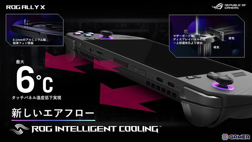 ポータブルゲーム機「ROG Ally X」の予約受付が開始!「ROG Ally」の2倍となる80Whのバッテリーを搭載し、パフォーマンス向上&長時間プレイも可能にの画像