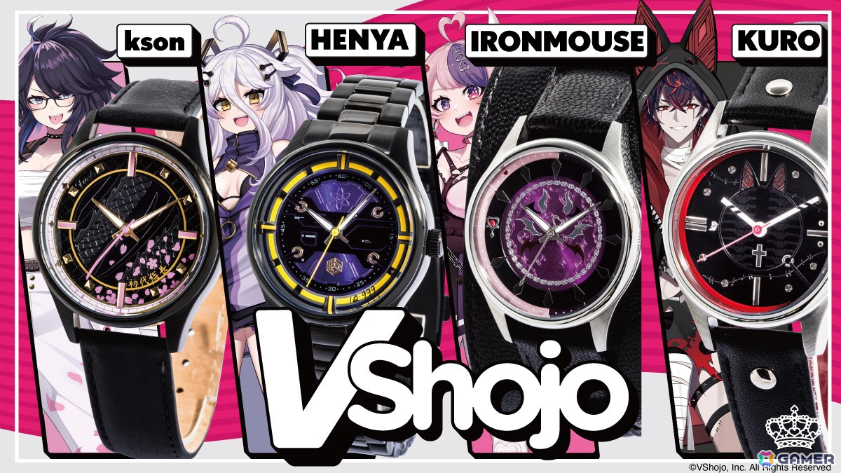 「VShojo」アイアンマウスさん、黒紅さん、ksonさん、へにゃ・ざ・じーにあすさんとコラボした腕時計4種がSuperGroupiesより登場!の画像