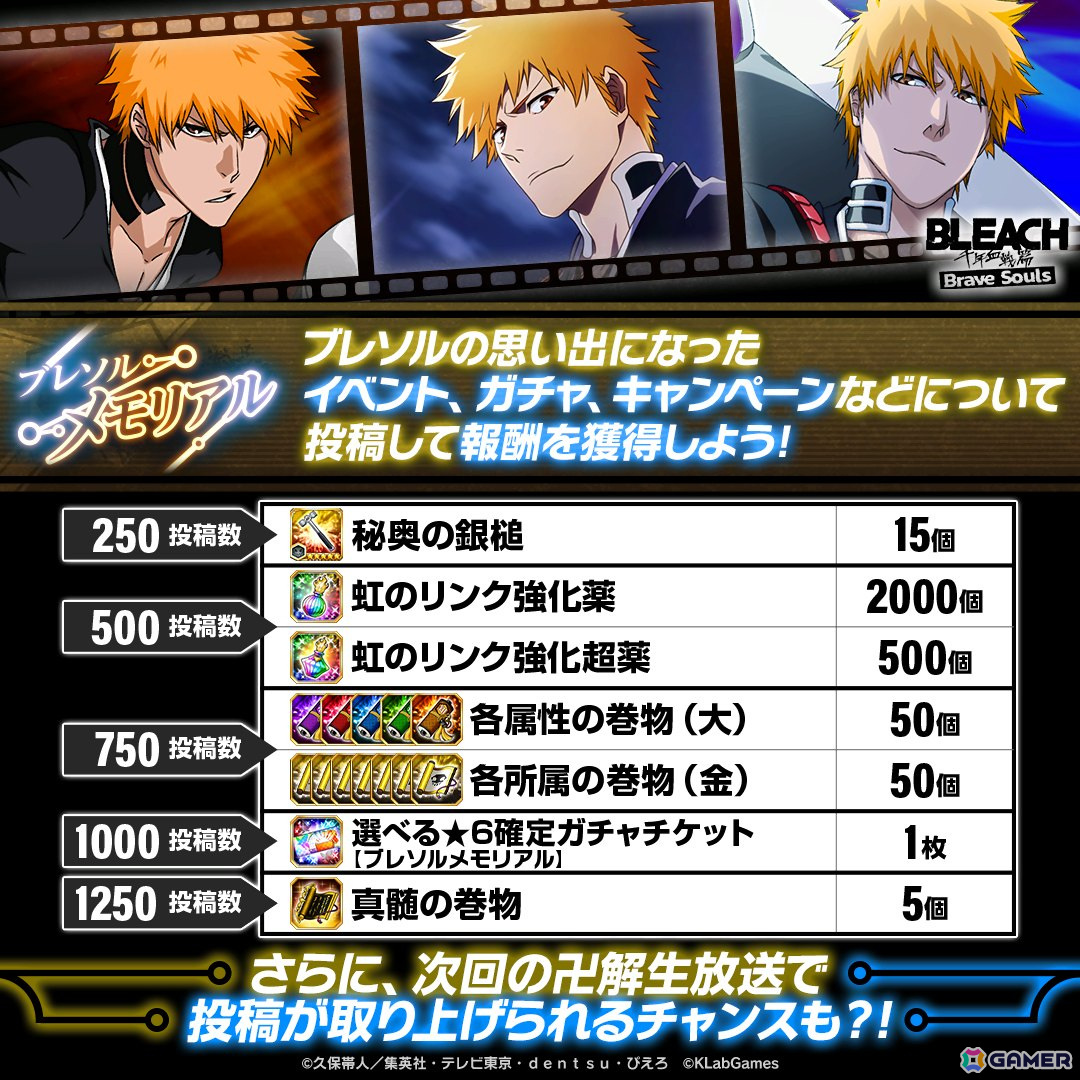 「ブレソル」9周年記念“卍解”生放送が7月14日18時30分に配信！森田成一さんや置鮎龍太郎さんら声優陣が出演の画像