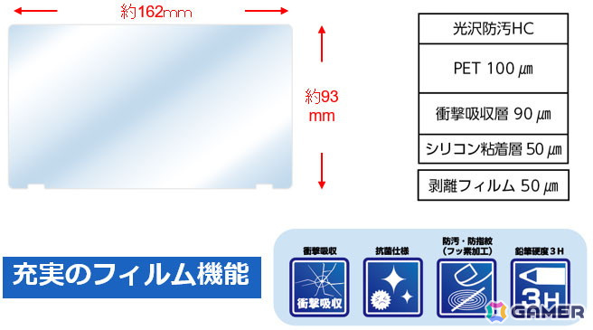 任天堂公式ライセンス商品「Nintendo Switch用保護フィルム 衝撃吸収シリーズ」3種が8月下旬に発売!の画像