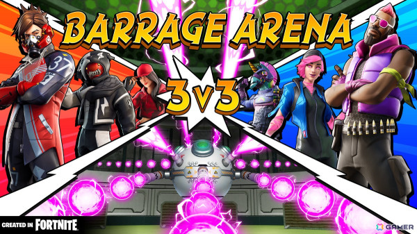 360度弾幕シューティングバトルを楽しめるクリエイティブマップ「BARRAGE ARENA 3v3」が「フォートナイト」上で公開！の画像1