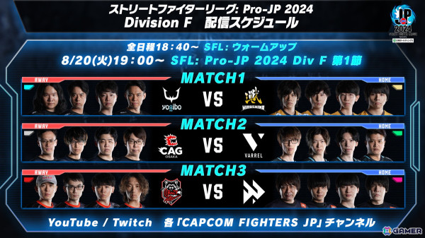 「ストリートファイターリーグ: Pro-JP 2024」出場全12チームのDivision分けが公開！注目の開幕戦は8月16日に配信の画像4