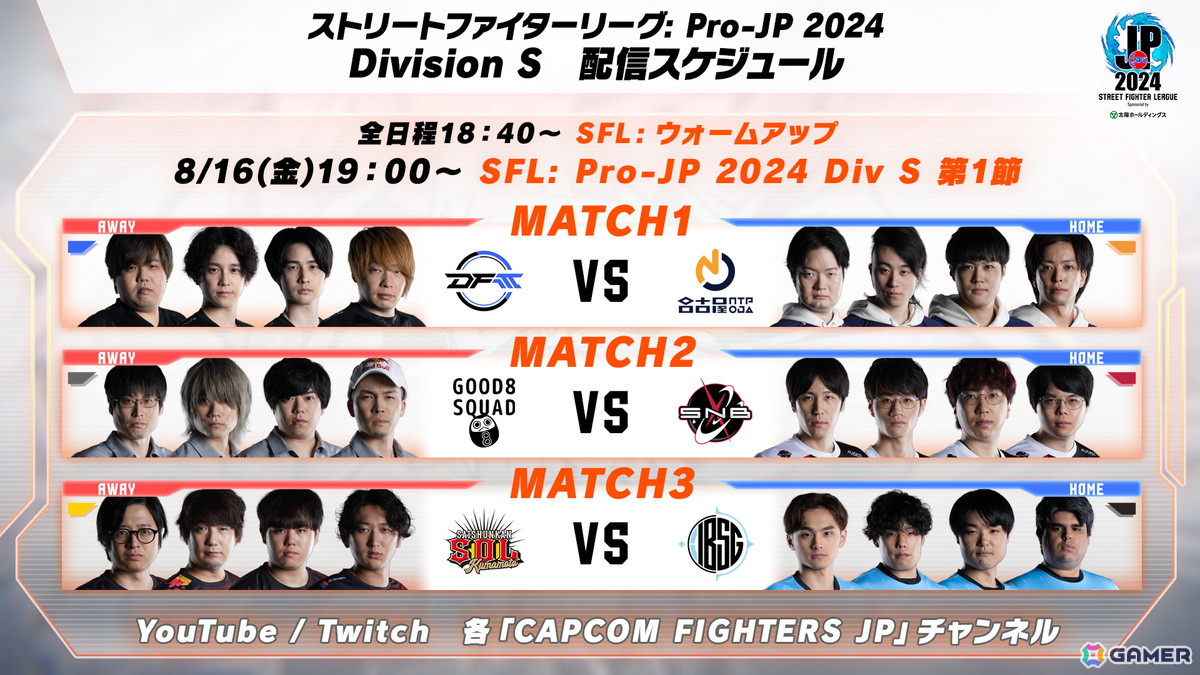 「ストリートファイターリーグ: Pro-JP 2024」出場全12チームのDivision分けが公開!注目の開幕戦は8月16日に配信の画像