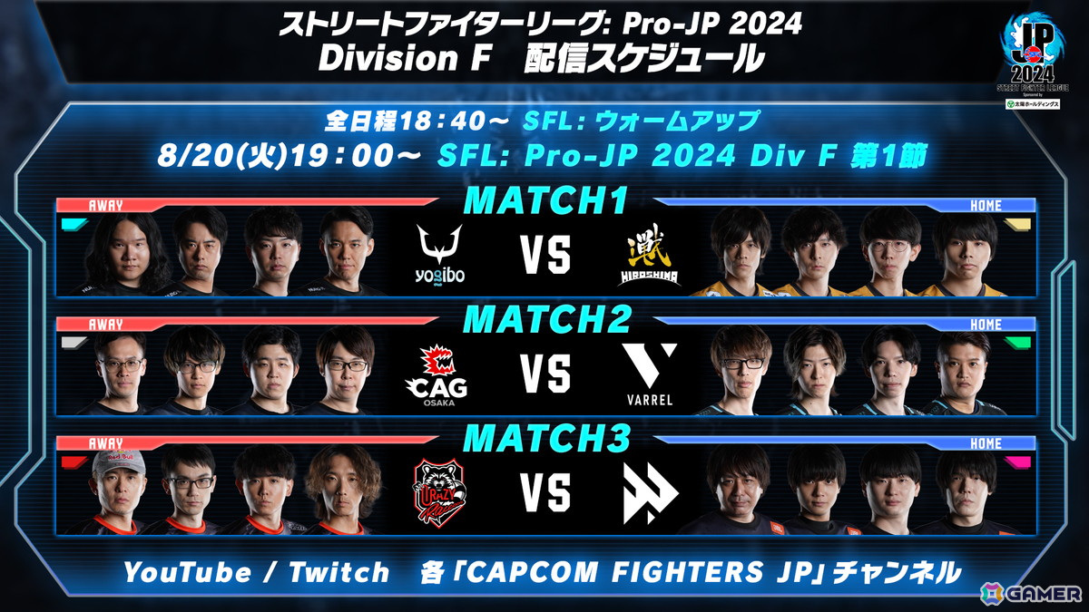 「ストリートファイターリーグ: Pro-JP 2024」出場全12チームのDivision分けが公開!注目の開幕戦は8月16日に配信の画像