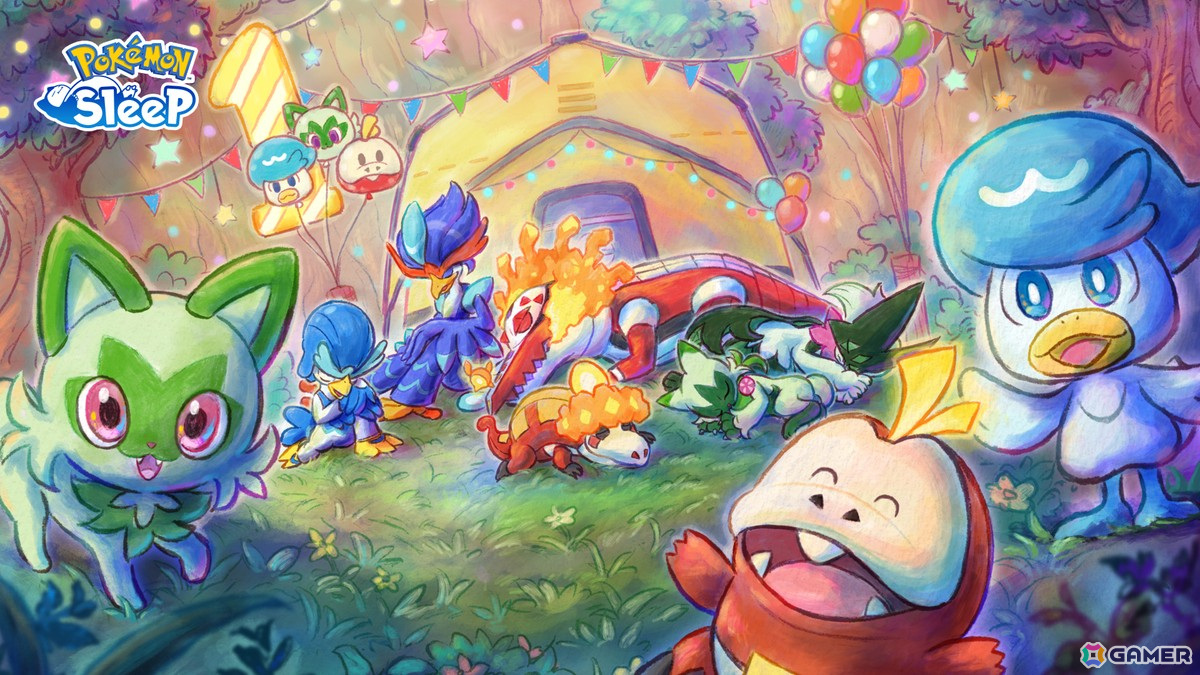 「Pokémon Sleep」で1周年記念フェスティバルが7月15日より開催！ニャオハ・ホゲータ・クワッスたちが登場の画像