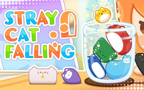 スマホ向け物理演算落ちものパズルゲーム「-猫は液体- Stray Cat Falling」が配信！色ごとに特性の異なる“猫玉”を積んでハイスコアを目指そう