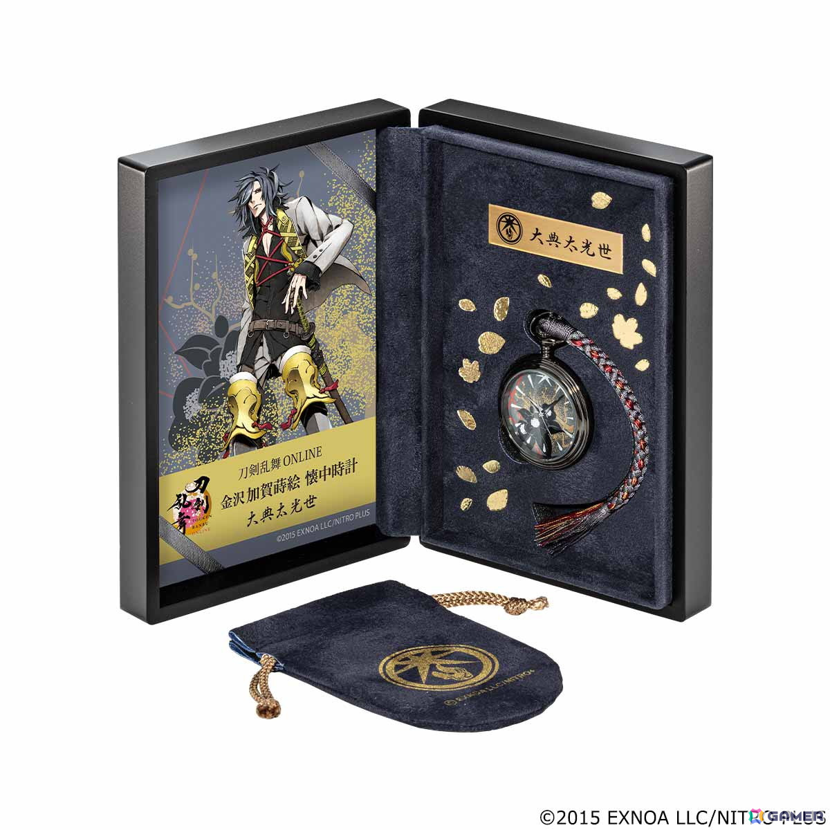 刀剣fes マルイ 大典太光世 時計 Hacoa 刀剣乱舞ONLINE」漆芸作家が手掛けた「金沢加賀蒔絵 懐中時計