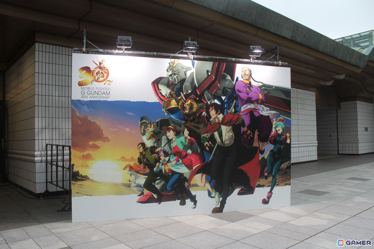 会場入口には、30周年を迎えた「機動武闘伝Gガンダム」のパネルの展示も。