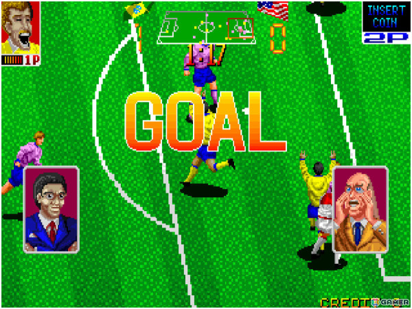 ラフプレイも可能なサッカーゲーム「ハットトリックヒーロー」がアーケードアーカイブスで7月18日に配信！の画像