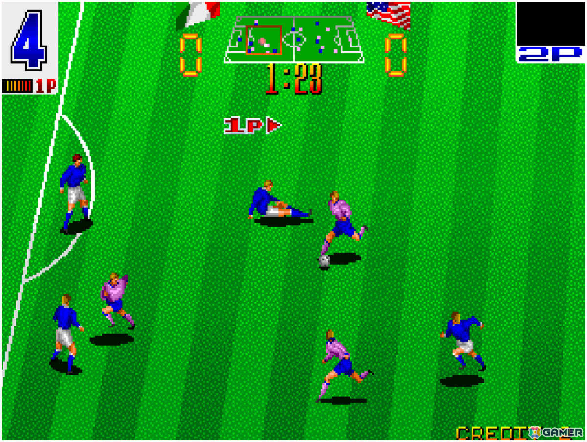 ラフプレイも可能なサッカーゲーム「ハットトリックヒーロー」がアーケードアーカイブスで7月18日に配信！の画像3