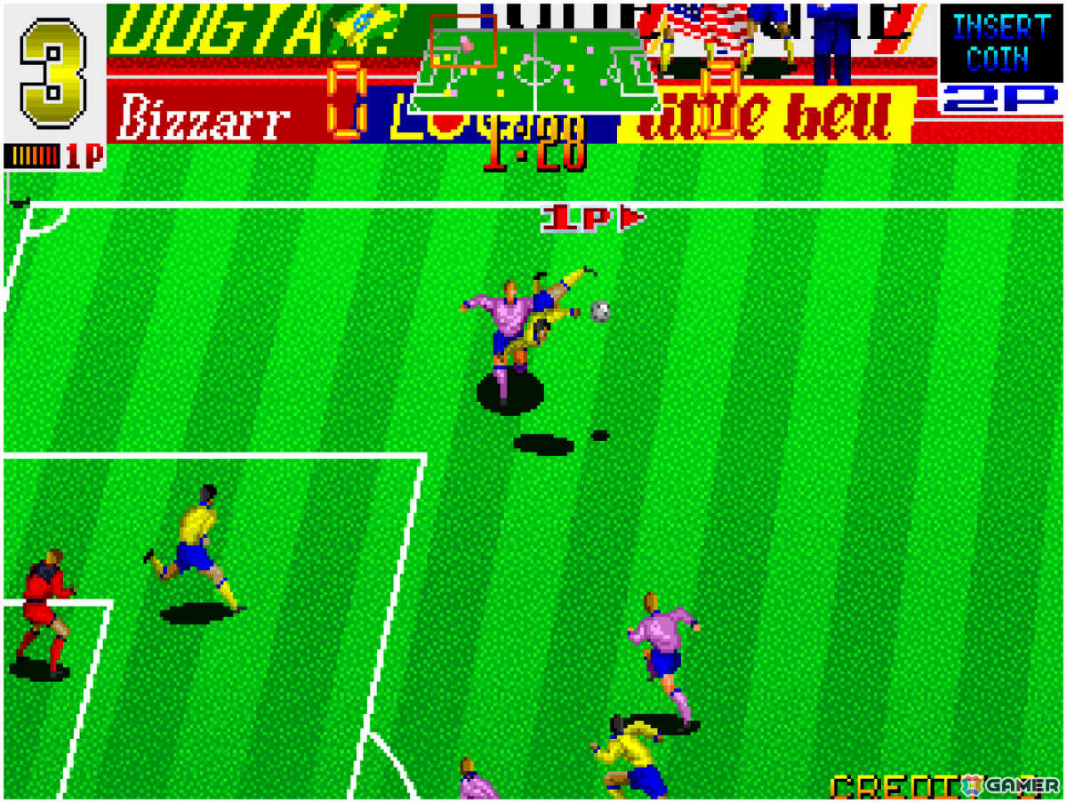 ラフプレイも可能なサッカーゲーム「ハットトリックヒーロー」がアーケードアーカイブスで7月18日に配信！の画像4