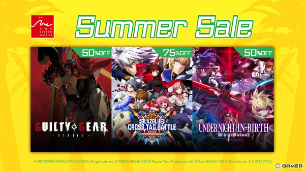 「GUILTY GEAR -STRIVE-」「Under Night InBirth II Sys:Celes」などが最大90％オフ！アークシステムワークスが「Summer Sale」を開催の画像1