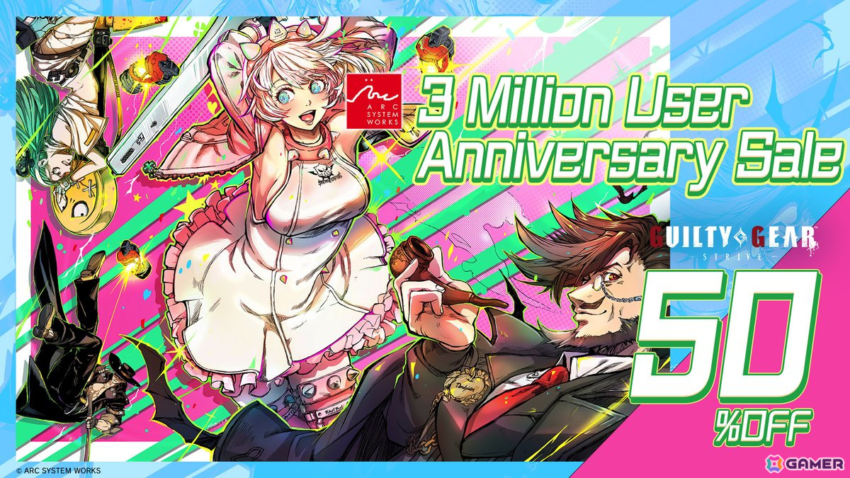 「GUILTY GEAR -STRIVE-」Steam版が50%オフに!300万ユーザー突破記念セールが開催の画像