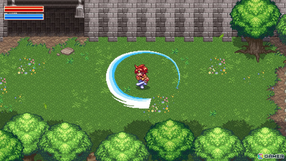 攻撃ボタンを3回続けて入力で三段斬りが繰り出せるぞ!