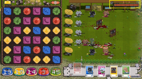 マッチ3＋タワーディフェンス系RTS「Cats on Duty」の基本設定や遊び方が公開！ジェムをつなげてお金を集めネコの戦士たちを戦わせようの画像6