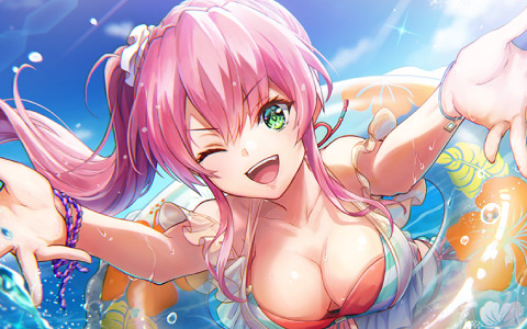 「ヘブバン」水着姿のめぐみ、可憐や最大120連無料ガチャが登場！麻枝准氏×やなぎなぎ氏の全楽曲サブスク解禁も明らかに