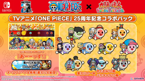 「太鼓の達人」各シリーズでアニメ「ONE PIECE」とのコラボが開催決定！描き下ろしデザインのぷちキャラ・きぐるみが登場の画像2
