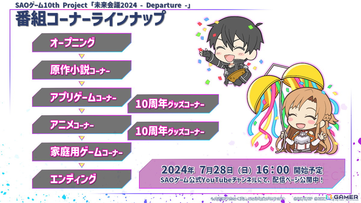 SAOゲーム10th Project「未来会議2024 -Departure -」にレン役・楠木ともりさん、フカ次郎役・赤﨑千夏さんの追加出演が決定!の画像
