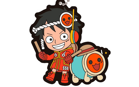「太鼓の達人」とTVアニメ「ONE PIECE」がコラボしたオリジナルデザインのラバーマスコットがガシャポンに登場！ゲーム内コラボも予定