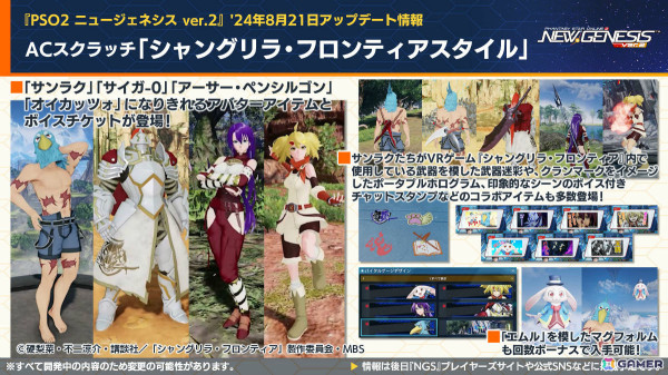 「PSO2 ニュージェネシス」強力な特殊兵装「M.A.R.S.」の詳細が発表！「シャンフロ」コラボではサンラクたちになりきれるアバターアイテムなどが登場の画像11