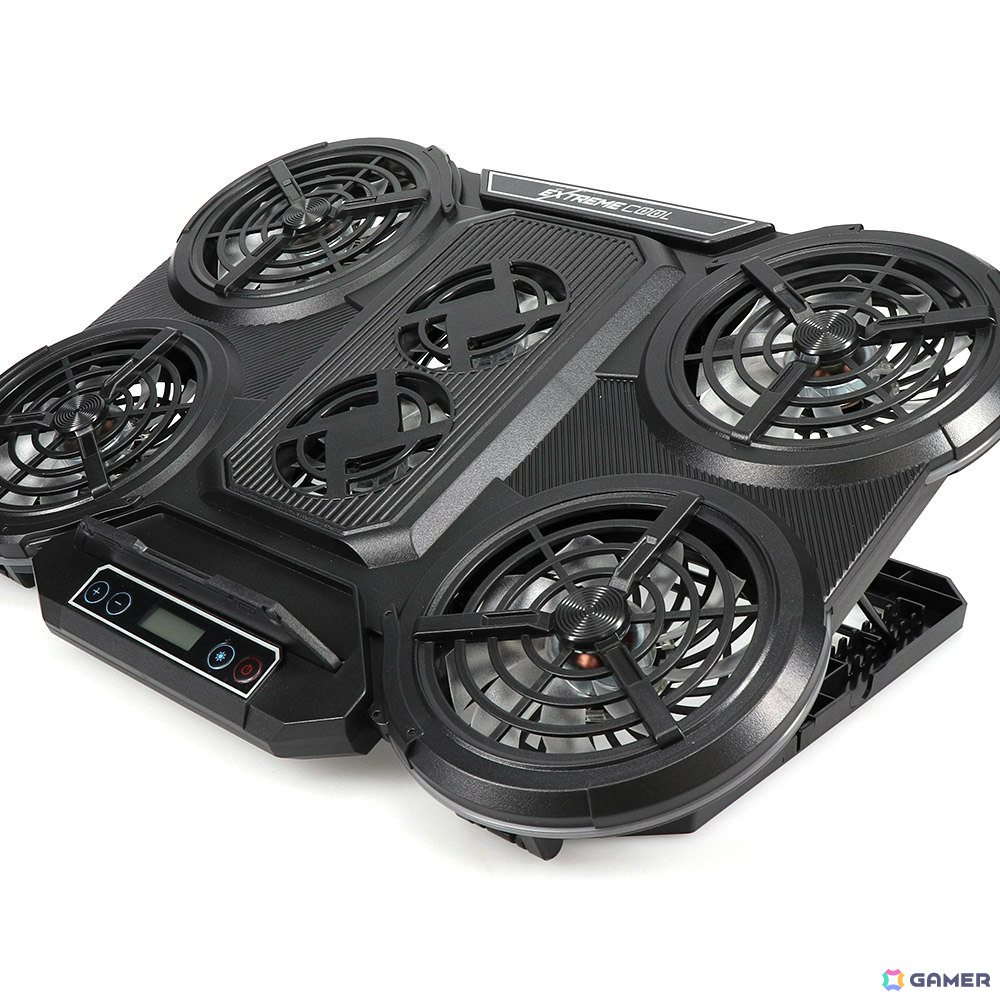 6基のファンでノートPCを効率よく冷却できるスタンド型クーラー「EXTREME COOL」が発売!スタイルに合わせて角度調整も可能の画像
