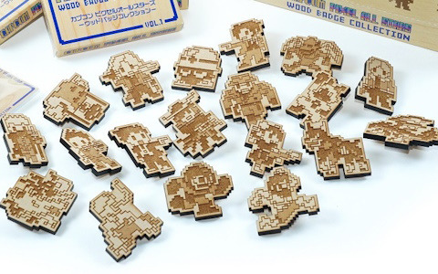 カプコン40周年記念の木製ピンバッジが登場！「バイオハザード」「ストリートファイター」「逆転裁判」などのキャラが描き下ろしドットイラストに