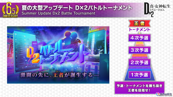 「D2メガテン」新バトルコンテンツは「D×2バトルトーナメント」!新☆5悪魔「魔神 クリシュナ」の登場も明らかになった6.5周年記念大型アップデート 直前特番まとめの画像