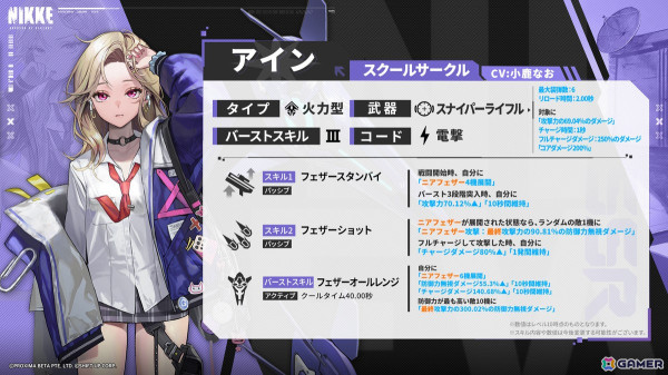 「勝利の女神：NIKKE」友だちとは何かという答えを探す「アイン（CV：小鹿なお）」が登場！バージョン「JUVENILE DAYS」が実装の画像3